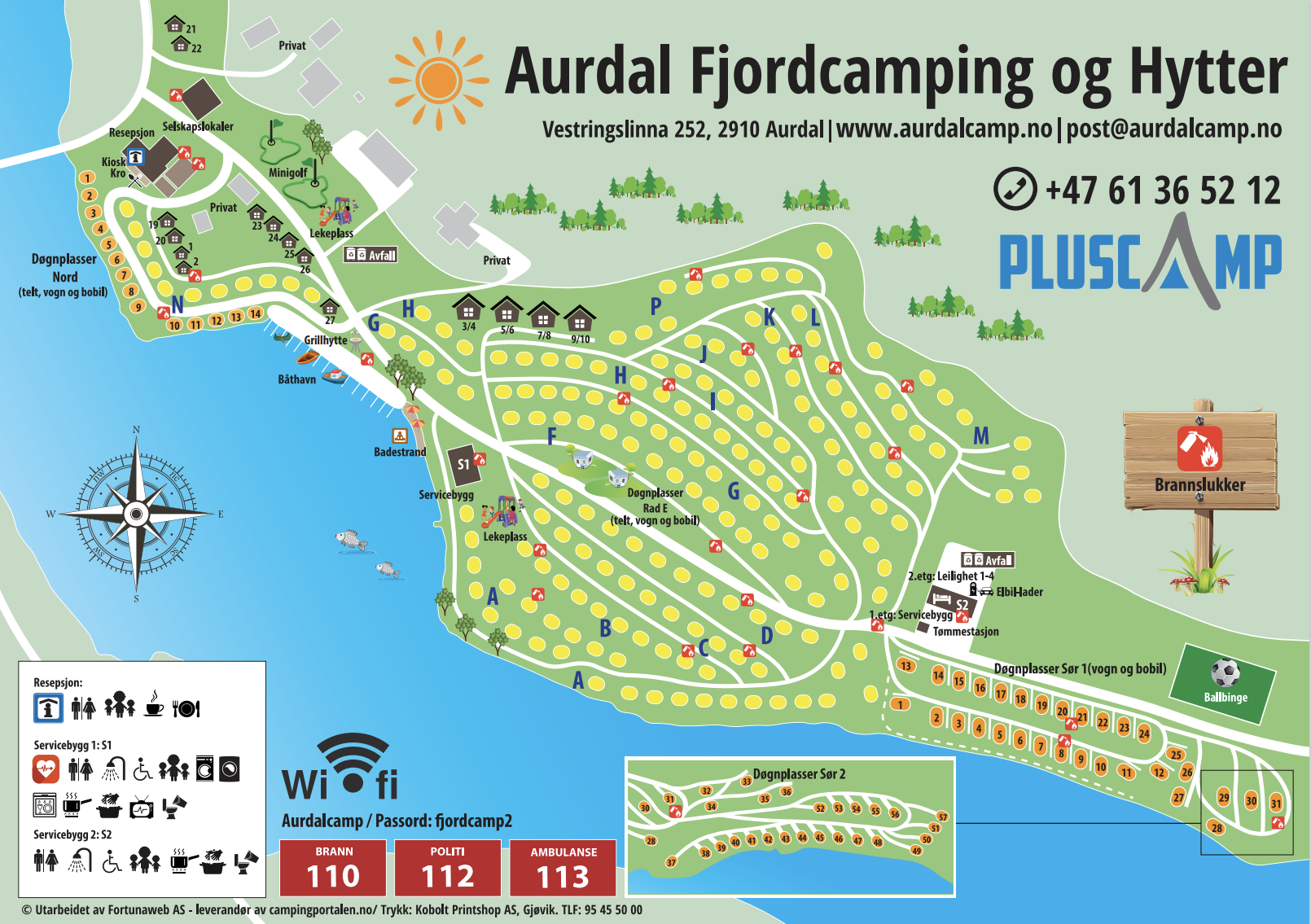 Aurdal Fjordcamping Oversiktskart