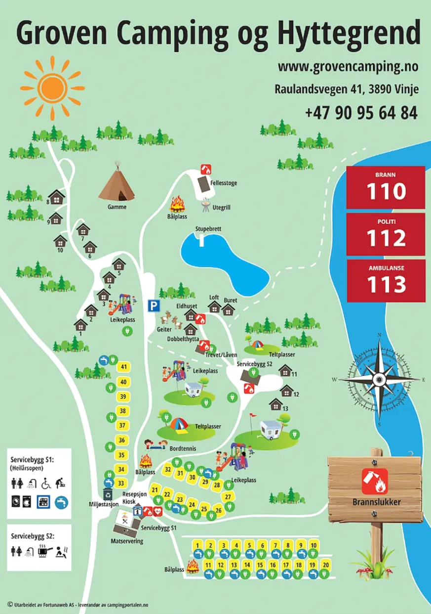 Goven Camping & Hyttegrend - Plasskart