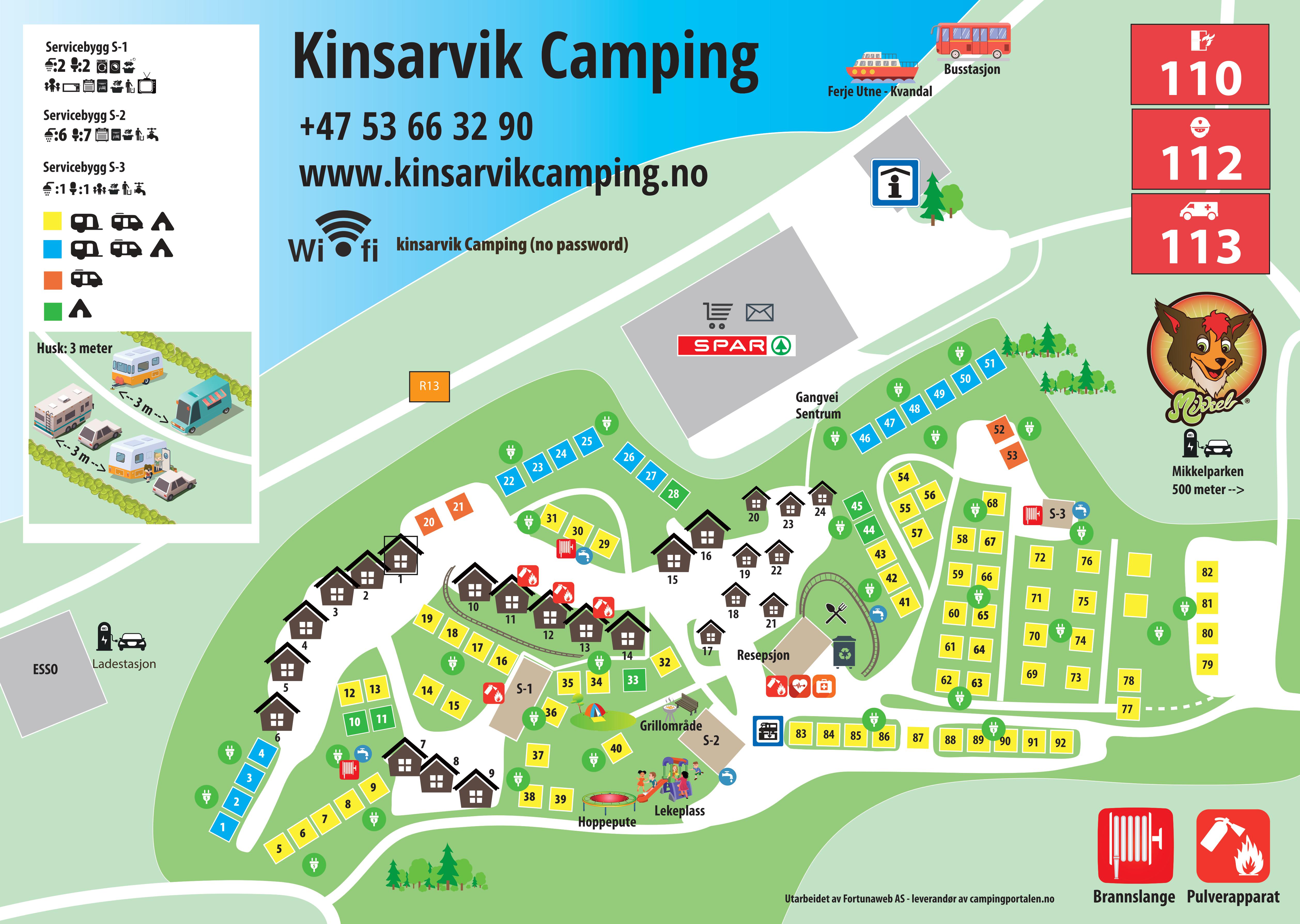Kinsarvik Camping Oversiktskart