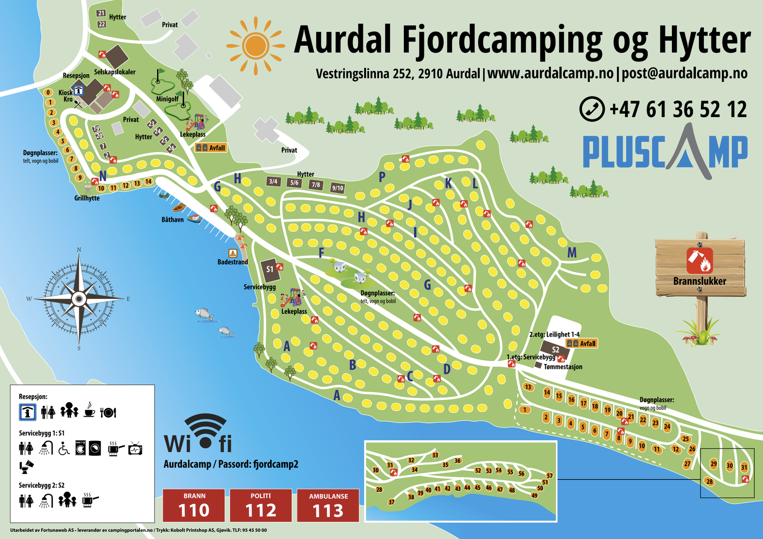 Aurdal Fjordcamping Oversiktskart