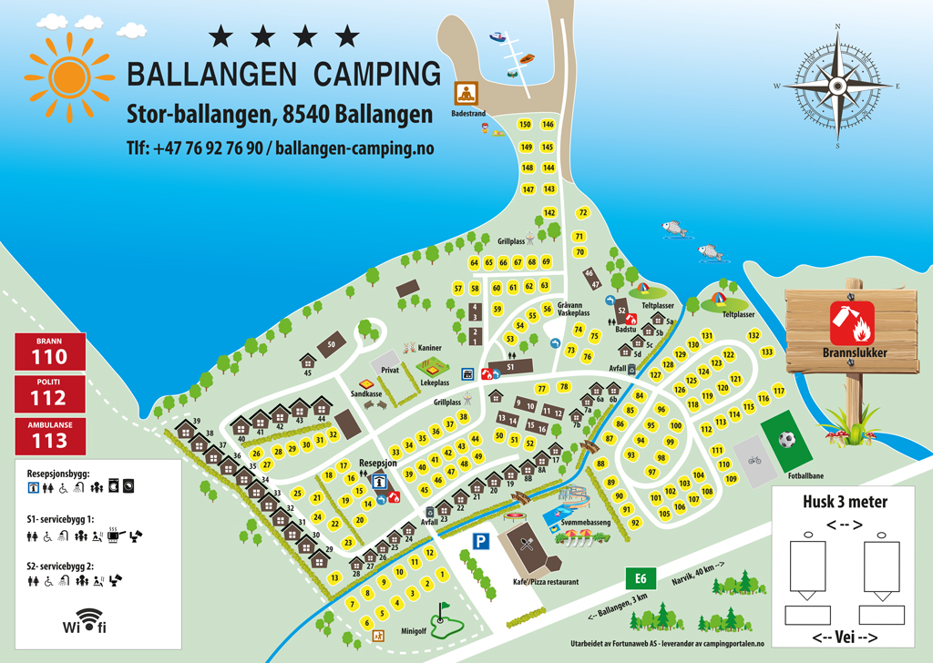 Ballangen Camping Oversiktskart