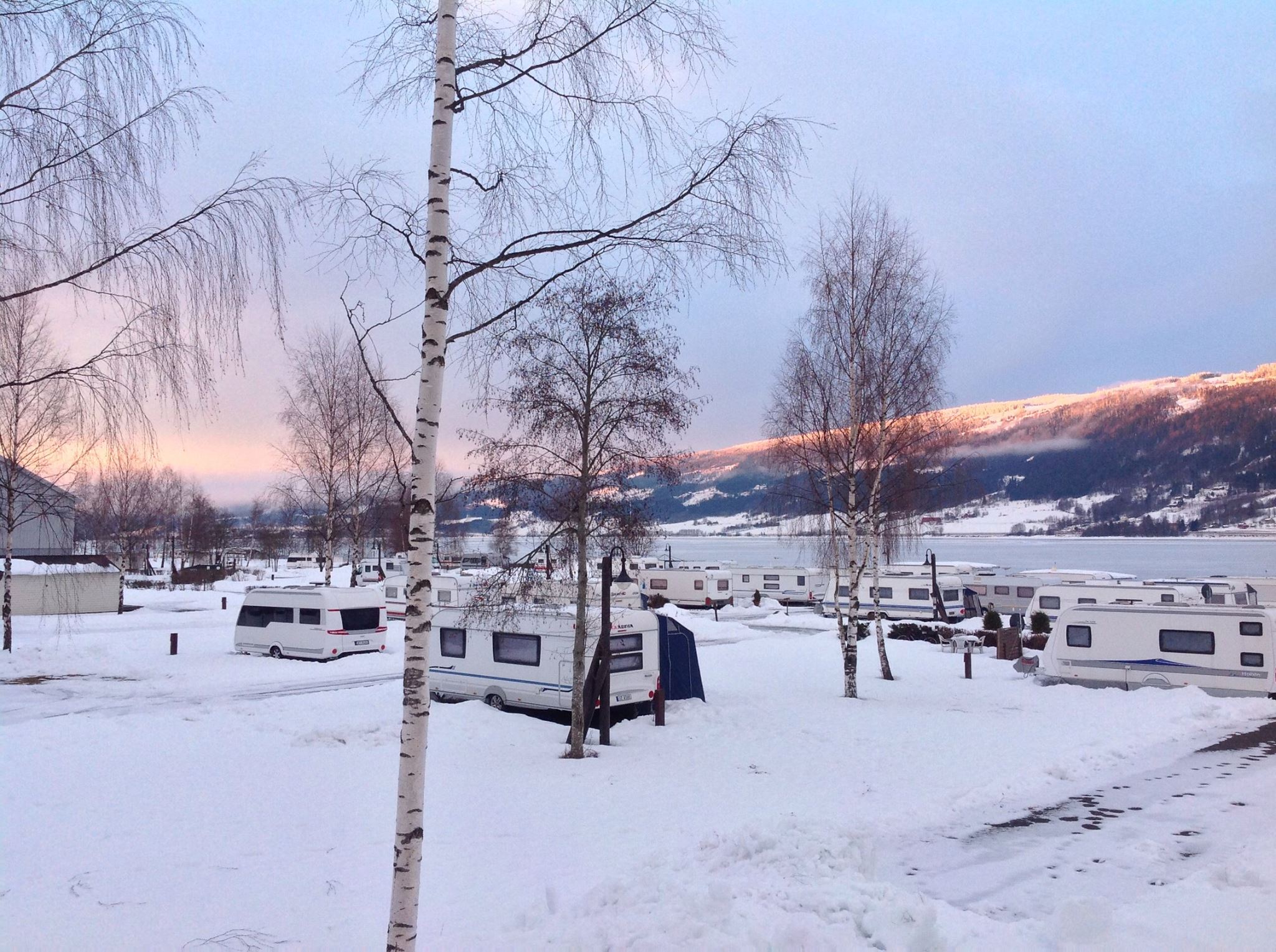Lillehammer Camping bobil vinter