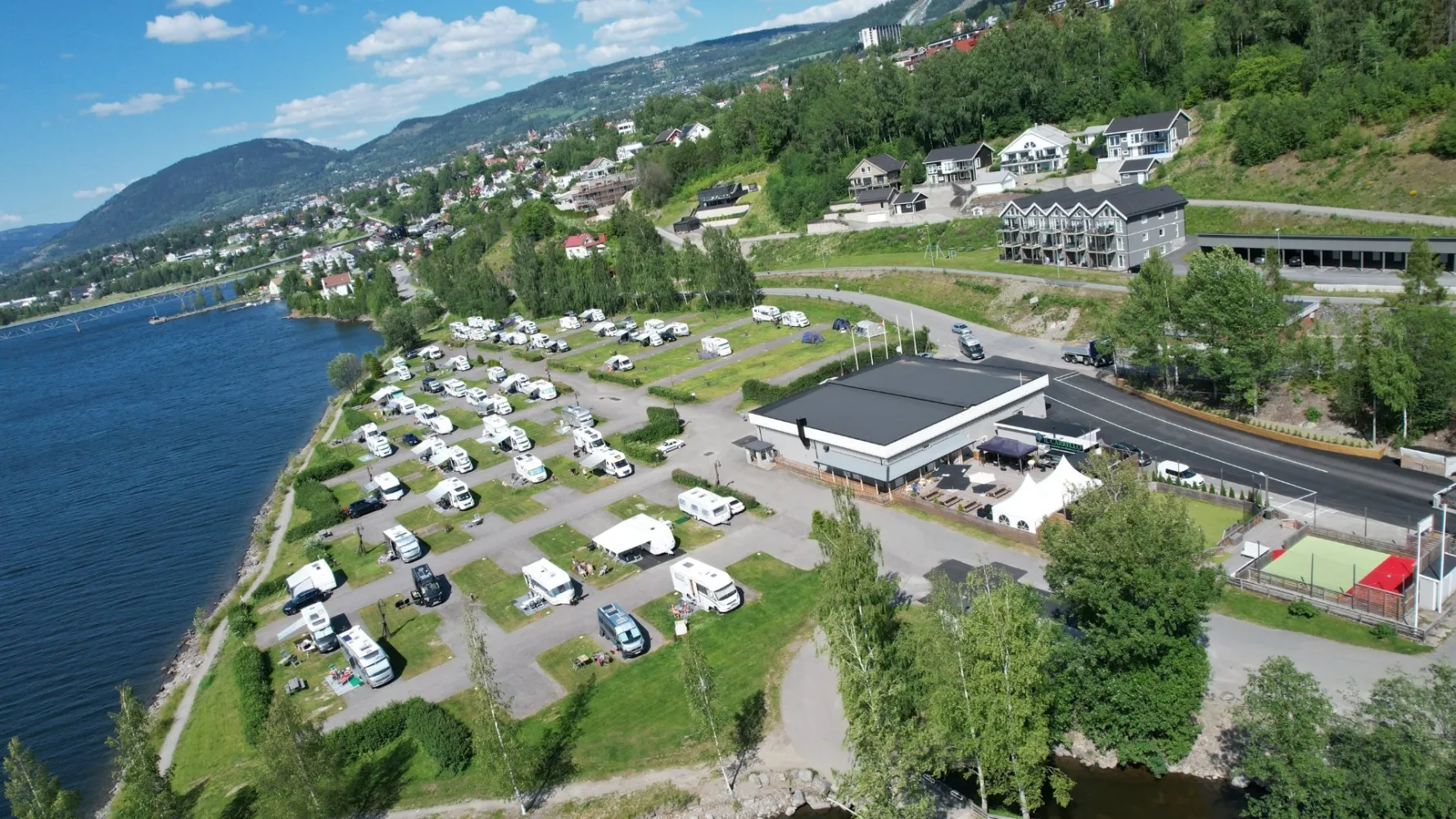 Lillehammer camping dronefoto