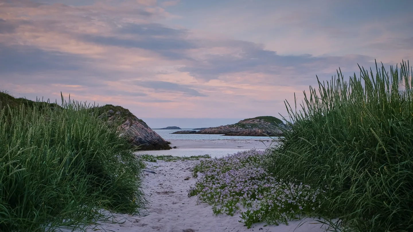 Strand i skumringstimen